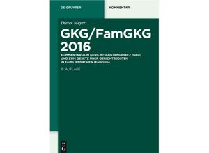 9783110411812 - Kommentar   GKG FamGKG 2016 Kommentar - Dieter Meyer Gebunden