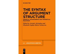 9783111278483 - The Syntax of Argument Structure Kartoniert (TB)