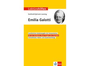 9783129231371 - Klett Lektürehilfen   Klett Lektürehilfen Gotthold Ephraim Lessing Emilia Galotti - Wolf Dieter Hellberg Kartoniert (TB)