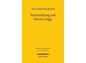 9783161593628 - Notverordnung und Decreto-Legge - Malte Johannes Becker Leinen