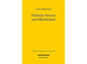 9783161609756 - OrgVR   Politische Parteien und Öffentlichkeit - Sven Jürgensen Kartoniert (TB)