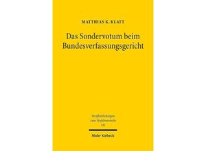 9783161611193 - Das Sondervotum beim Bundesverfassungsgericht - Matthias K Klatt Kartoniert (TB)