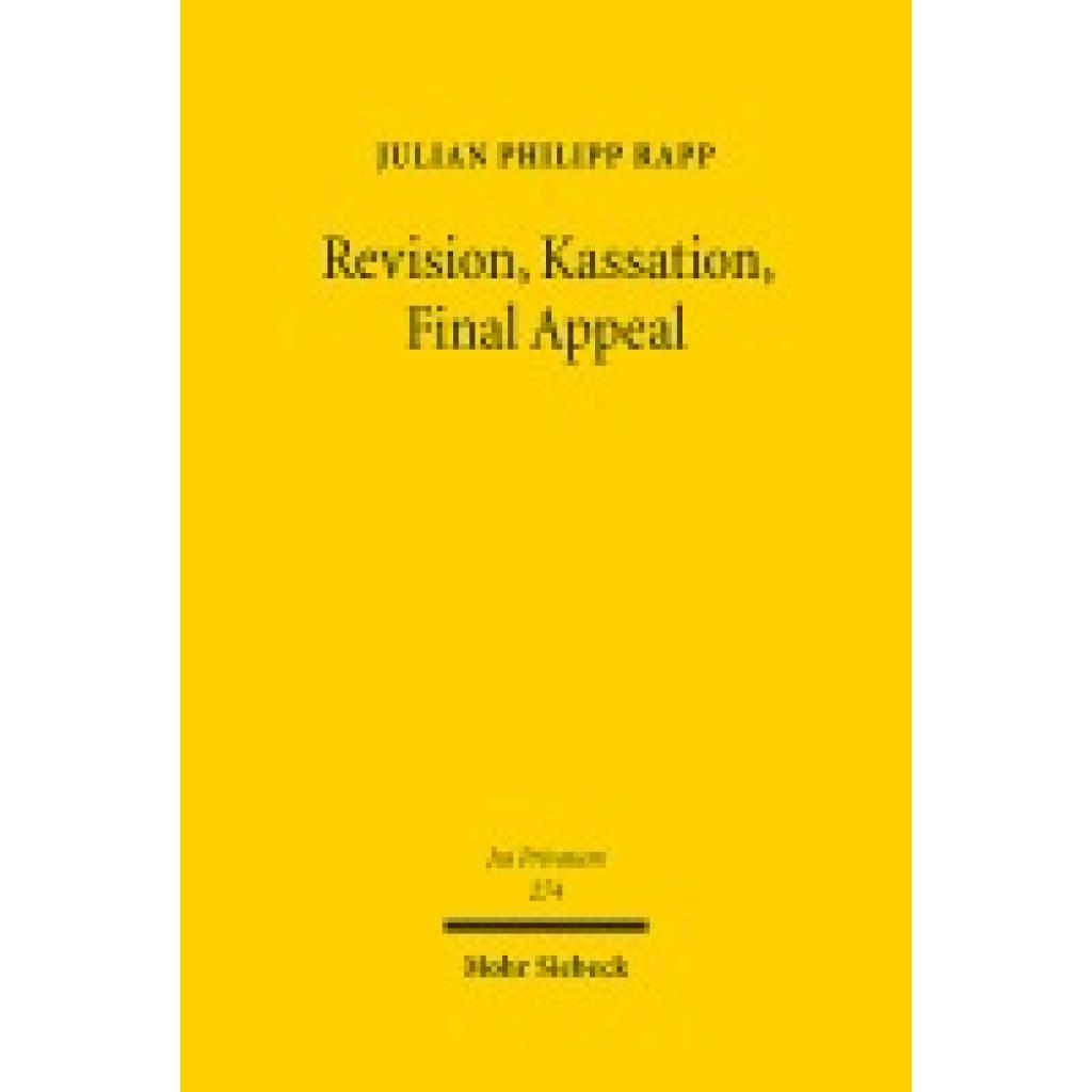 9783161627767 - Rapp Julian Philipp Revision Kassation Final Appeal