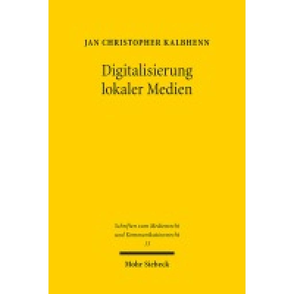 9783161632310 - Kalbhenn Jan Christopher Digitalisierung lokaler Medien