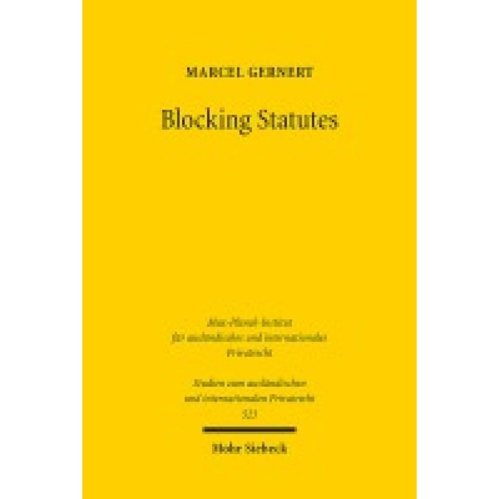 9783161633096 - Gernert Marcel Blocking Statutes