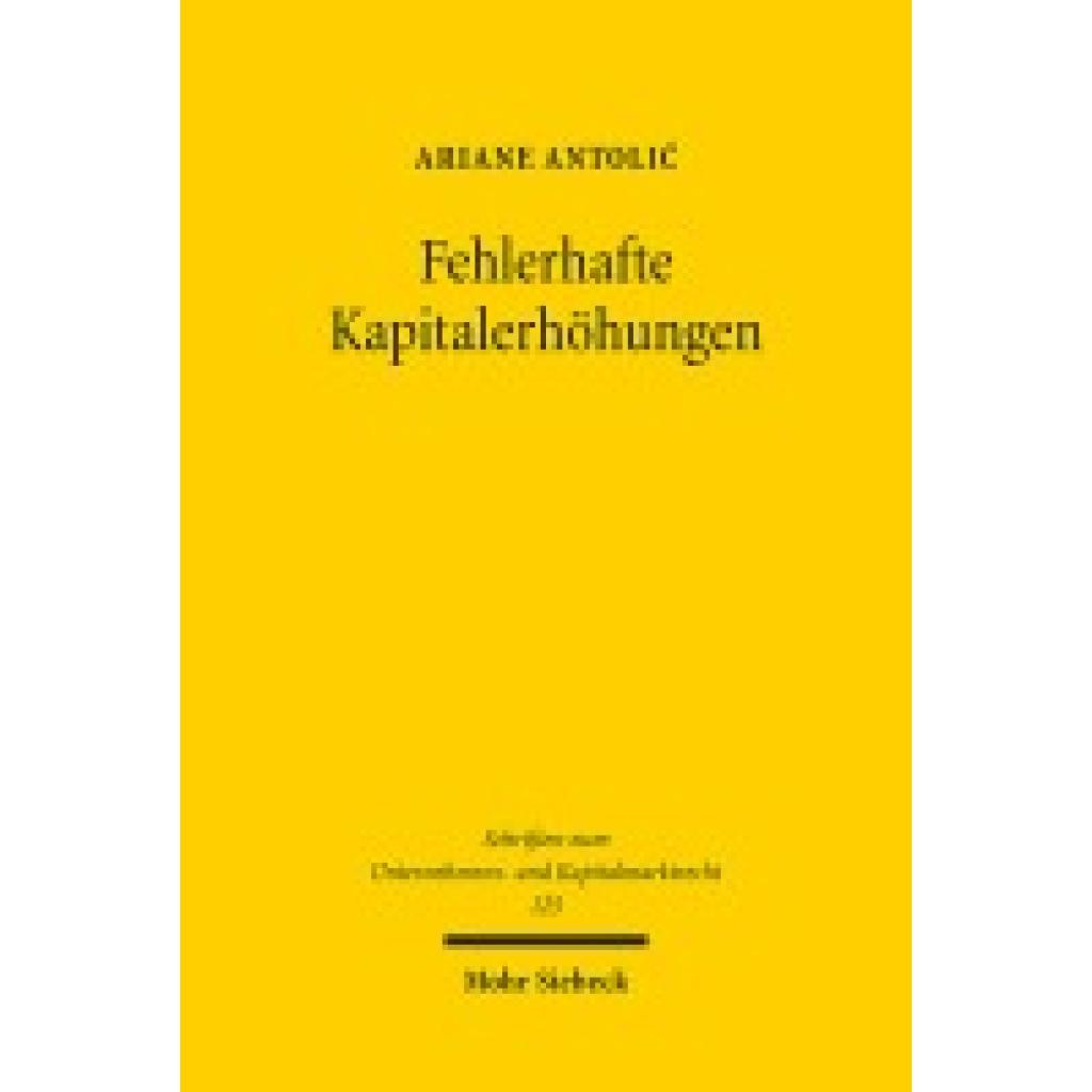 9783161633812 - Antoli¿ Ariane Fehlerhafte Kapitalerhöhungen