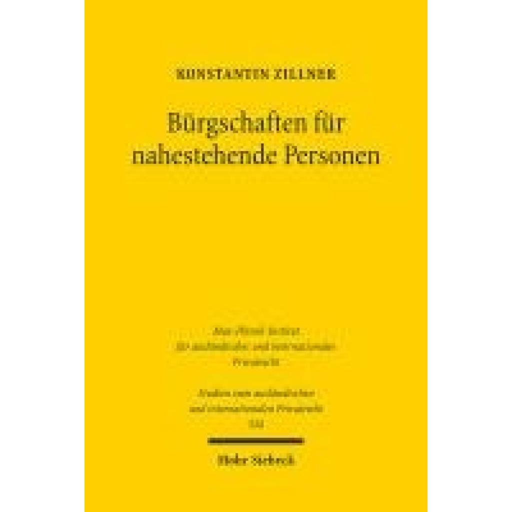 9783161633836 - Zillner Konstantin Bürgschaften für nahestehende Personen