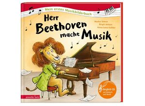 9783219118599 - Mein erstes Musikbilderbuch mit CD und zum Streamen   Herr Beethoven macht Musik (Mein erstes Musikbilderbuch mit CD und zum Streamen) - Marko Simsa Gebunden