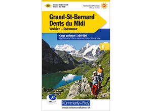 9783259022221 - Grand-St-Bernard - Dents du Midi Nr 22 Wanderkarte 160 000 Karte (im Sinne von Landkarte)