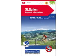 9783259024072 - Kümmerly+Frey Karte St Gallen Appenzell Toggenburg Velokarte Karte (im Sinne von Landkarte)