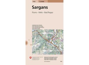 9783302011554 - Landeskarte 125 000   1155 Sargans Karte (im Sinne von Landkarte)