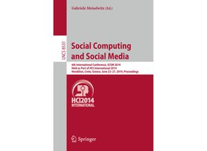 9783319076317 - Social Computing and Social Media Kartoniert (TB)