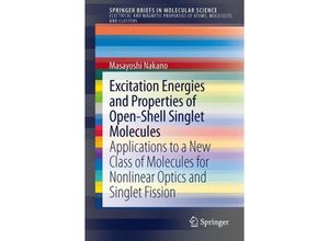 9783319081199 - SpringerBriefs in Molecular Science   Excitation Energies and Properties of Open-Shell Singlet Molecules - Masayoshi Nakano Kartoniert (TB)