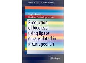 9783319108216 - SpringerBriefs in Bioengineering   Production of biodiesel using lipase encapsulated in -carrageenan - Pogaku Ravindra Kenthorai Raman Jegannathan Kartoniert (TB)