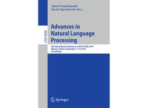 9783319108872 - Advances in Natural Language Processing Kartoniert (TB)