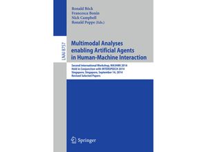 9783319155562 - Multimodal Analyses enabling Artificial Agents in Human-Machine Interaction Kartoniert (TB)