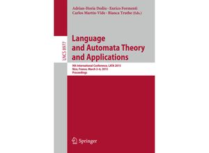 9783319155784 - Language and Automata Theory and Applications Kartoniert (TB)