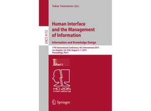 9783319206110 - Human Interface and the Management of Information Information and Knowledge Design Kartoniert (TB)