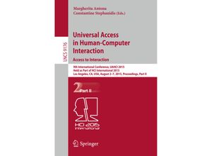 9783319206806 - Universal Access in Human-Computer Interaction Access to Interaction Kartoniert (TB)