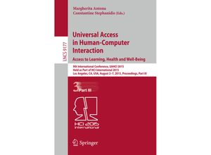 9783319206837 - Universal Access in Human-Computer Interaction Access to Learning Health and Well-Being Kartoniert (TB)