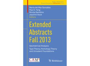 9783319212838 - Trends in Mathematics   Extended Abstracts Fall 2013 Kartoniert (TB)