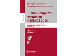 9783319226675 - Human-Computer Interaction - INTERACT 2015 Kartoniert (TB)