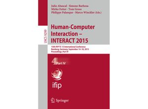 9783319227221 - Human-Computer Interaction - INTERACT 2015 Kartoniert (TB)