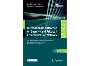 9783319238289 - International Conference on Security and Privacy in Communication NetworksPt1 Kartoniert (TB)