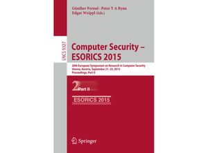 9783319241760 - Computer Security -- ESORICS 2015 Kartoniert (TB)