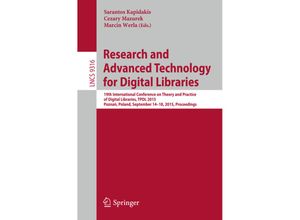 9783319245911 - Research and Advanced Technology for Digital Libraries Kartoniert (TB)