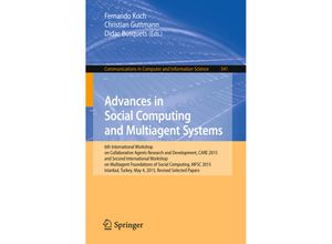 9783319248035 - Advances in Social Computing and Multiagent Systems Kartoniert (TB)