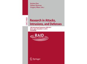 9783319263618 - Research in Attacks Intrusions and Defenses Kartoniert (TB)