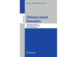 9783319271934 - Chinese Lexical Semantics Kartoniert (TB)