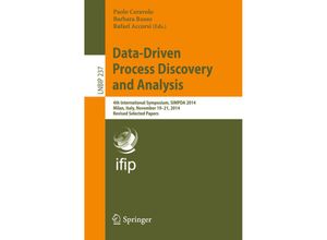 9783319272429 - Data-Driven Process Discovery and Analysis Kartoniert (TB)