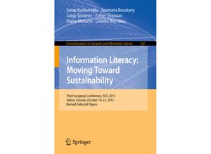 9783319281964 - Information Literacy Moving Toward Sustainability Kartoniert (TB)