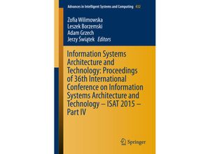 9783319285658 - Information Systems Architecture and Technology Proceedings of 36th International Conference on Information Systems Architecture and Technology - ISAT 2015 - Part IV Kartoniert (TB)