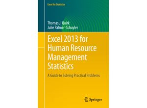 9783319289816 - Excel for Statistics   Excel 2013 for Human Resource Management Statistics - Thomas J Quirk Julie Palmer-Schuyler Kartoniert (TB)