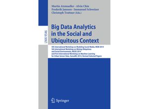 9783319290089 - Big Data Analytics in the Social and Ubiquitous Context Kartoniert (TB)