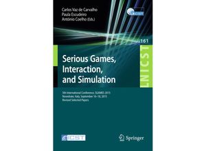 9783319290591 - Serious Games Interaction and Simulation Kartoniert (TB)