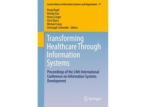 9783319301327 - Transforming Healthcare Through Information Systems Kartoniert (TB)