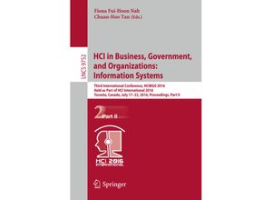 9783319393988 - HCI in Business Government and Organizations Information Systems Kartoniert (TB)