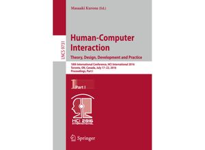 9783319395098 - Human-Computer Interaction Theory Design Development and Practice Kartoniert (TB)