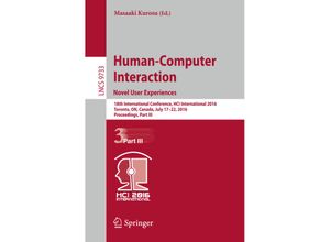 9783319395128 - Human-Computer Interaction Novel User Experiences Kartoniert (TB)