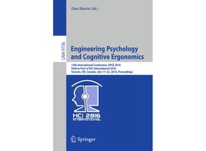 9783319400297 - Engineering Psychology and Cognitive Ergonomics Kartoniert (TB)