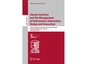 9783319403489 - Human Interface and the Management of Information Information Design and Interaction Kartoniert (TB)