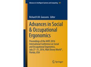 9783319416878 - Advances in Social & Occupational Ergonomics Kartoniert (TB)