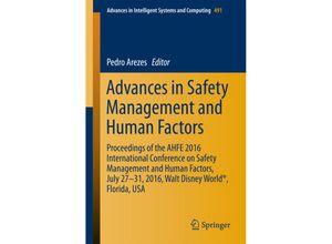 9783319419282 - Advances in Safety Management and Human Factors Kartoniert (TB)