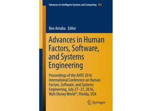 9783319419343 - Advances in Human Factors Software and Systems Engineering Kartoniert (TB)