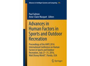 9783319419527 - Advances in Human Factors in Sports and Outdoor Recreation Kartoniert (TB)