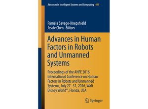 9783319419589 - Advances in Human Factors in Robots and Unmanned Systems Kartoniert (TB)